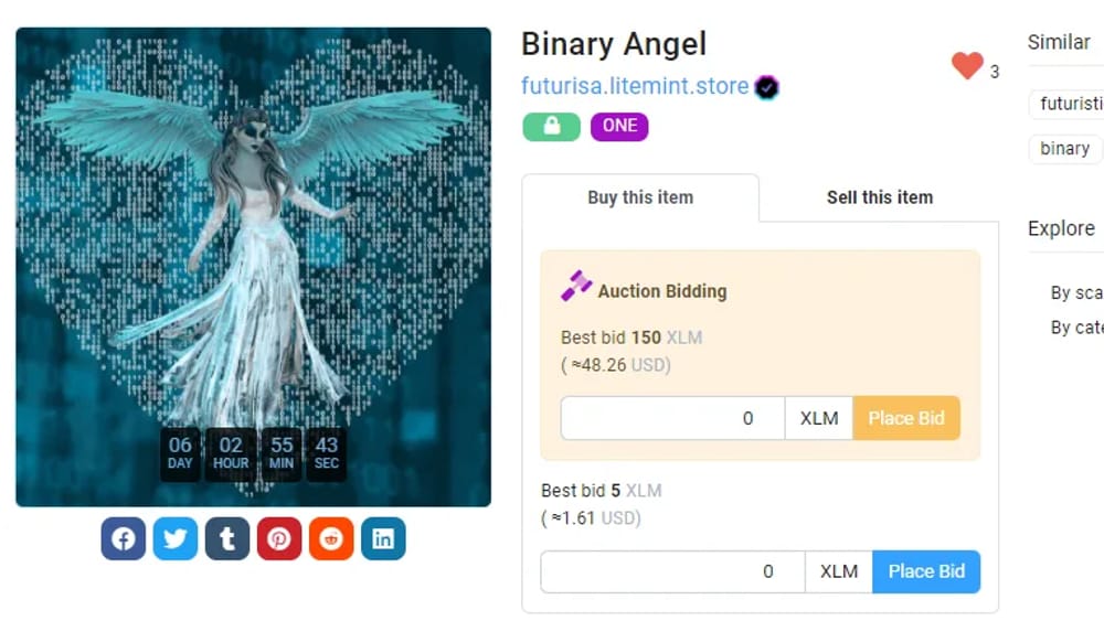 Anatomy of a Stellar-powered Auction on Litemint